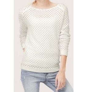 Loft open-weave scallop-trim sweater